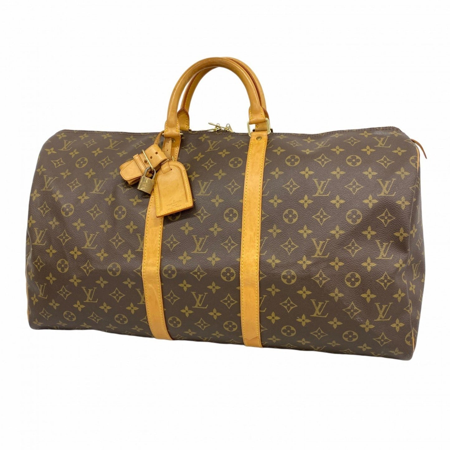 Louis Vuitton Monogram Keepall 55 Boston Bag M41424 Brown