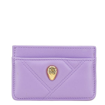 Bvlgari Serpenti Cabochon Card Case In Purple Leather