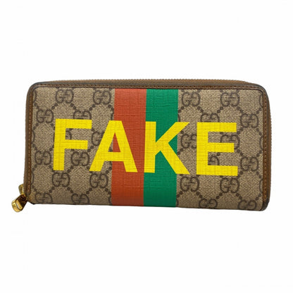 Gucci Gg Supreme Long Wallet 636169 Brown Multicolor