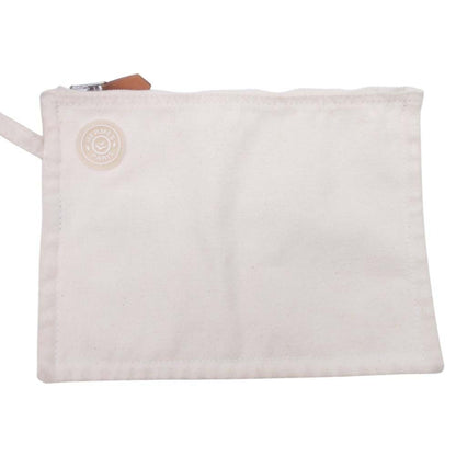 Hermes Cannes Pm Handbag Tote Canvas Herringbone With Pouch