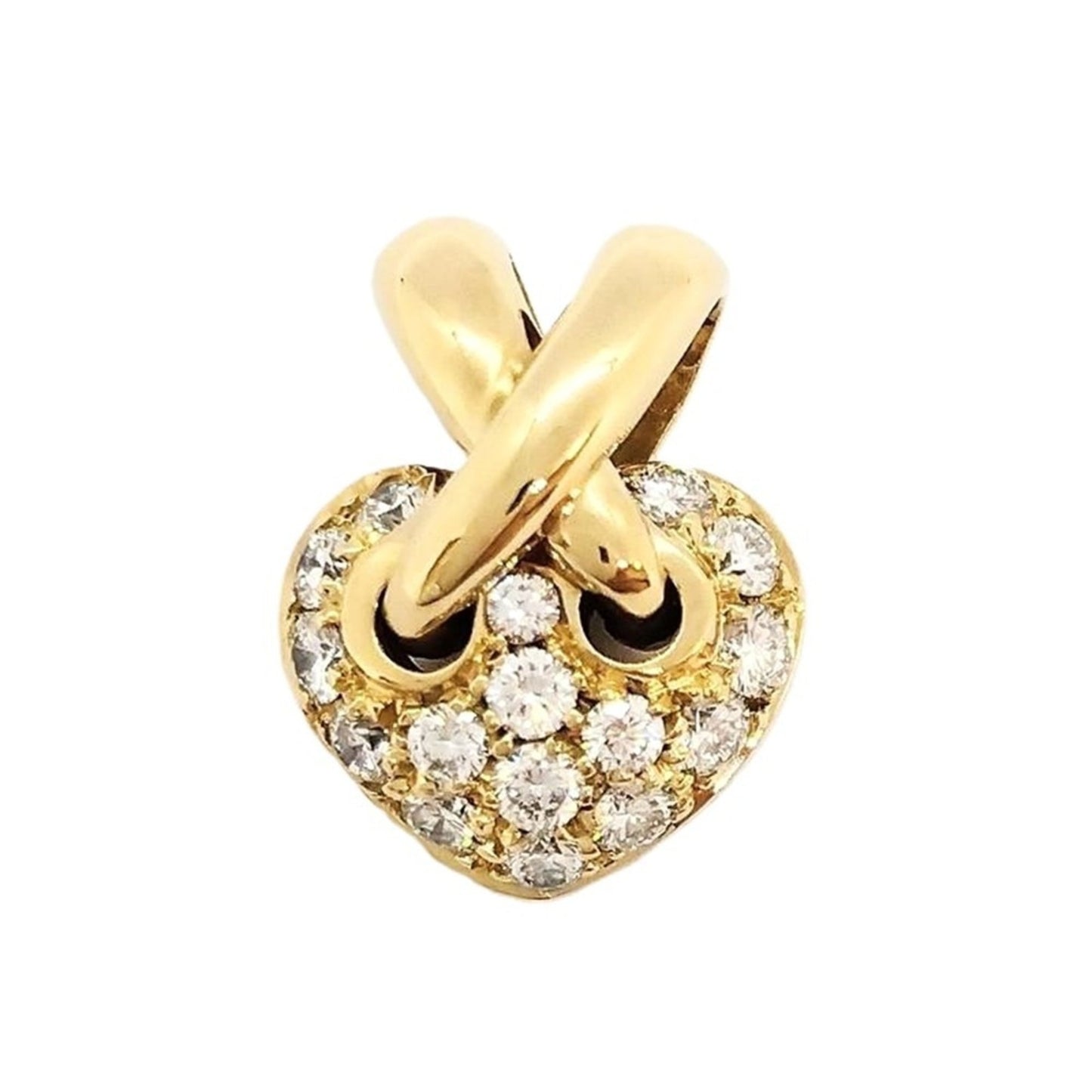 Chaumet Liens De Heart Pav Pendant Top In 18K Gold With Diamonds