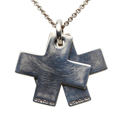Tiffany & Co. Double Cross Pendant Necklace In 925 Sterling Silver