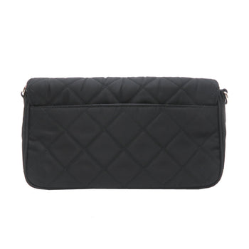 Prada Quilted Chain Shoulder Bag In Black Nylon
