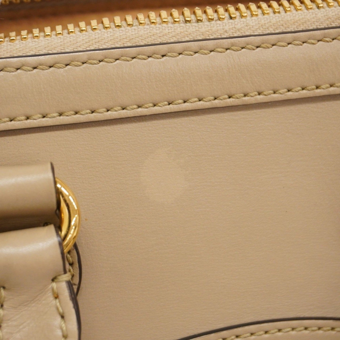 Gucci Handbag Sherry Line Horsebit 677212 Leather Beige 2-Way Bag