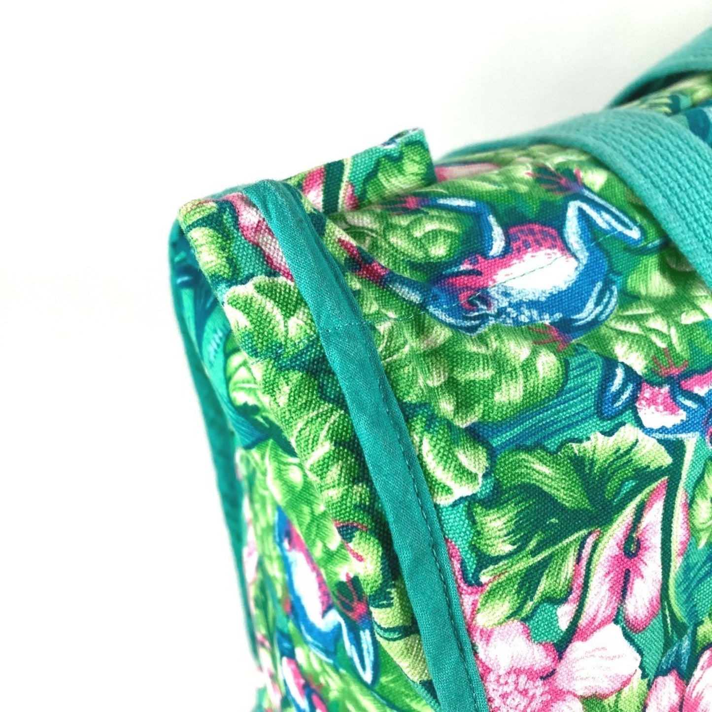 Hermes Vintage Frog Floral Print Tote Bag/Boston Bag/Shoulder Bag