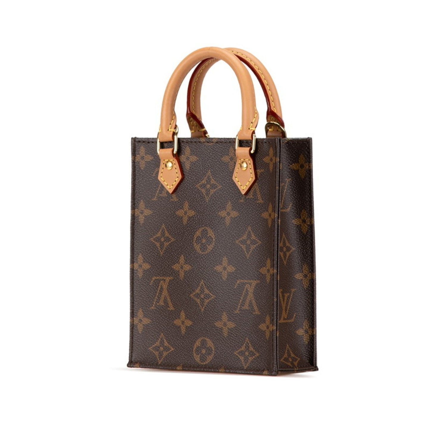 Louis Vuitton Monogram Petite Sac Plat Handbag Shoulder Bag M69442 Brown Pvc Leather