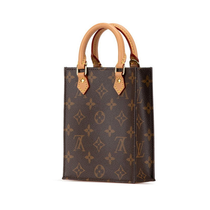 Louis Vuitton Monogram Petite Sac Plat Handbag Shoulder Bag M69442 Brown Pvc Leather