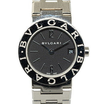 Bvlgari Watch Bb23Ss Quartz Black Dial Stainless Steel