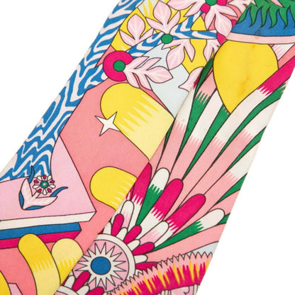 Hermes Herms Twilly "La Source De Pegase" Scarf/Muffler In Pink
