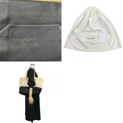 Celine Tote Bag Horizontal Cabas 169263Ebt Leather Beige Black Bicolor