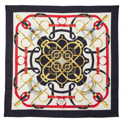 Hermes Herms Carr 90 Eperon D'Or Golden Spur Scarf