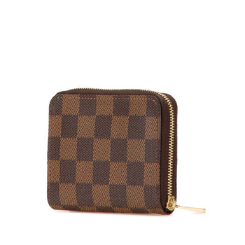 Louis Vuitton Damier Zippy Coin Purse Case N63070 Brown Pvc Plated
