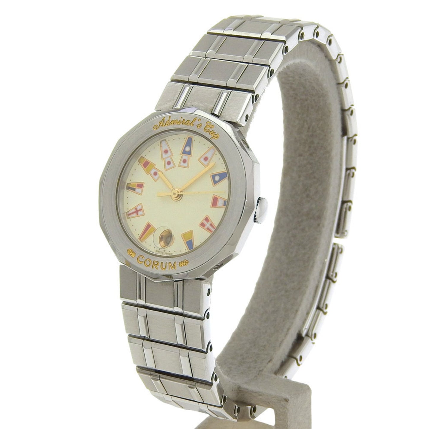 Corum Admiral'S Cup Watch 39.610.20 V-50 Stainless Steel Quartz Analog Display White Dial