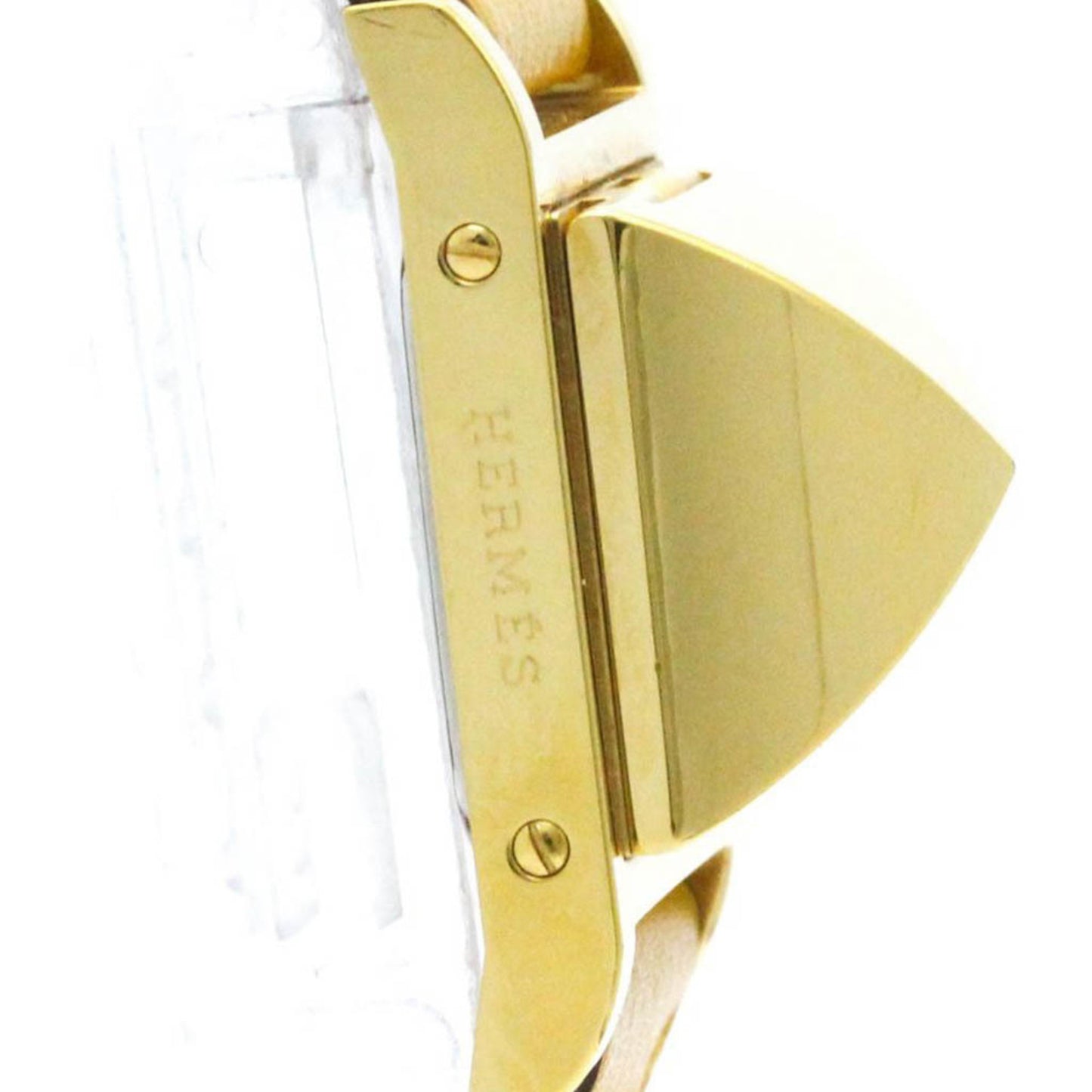 Hermes Medor Gold Plated Leather Quartz