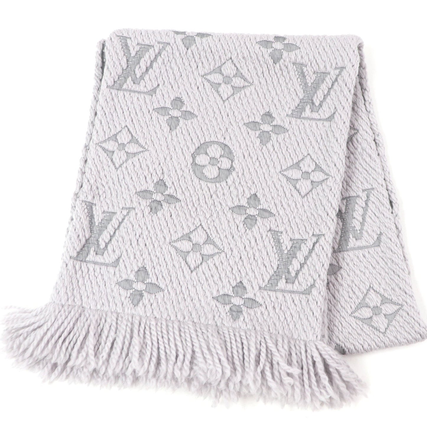 Louis Vuitton M74742 Echarpe Logomania Wool And Silk Monogram Fringe Scarf