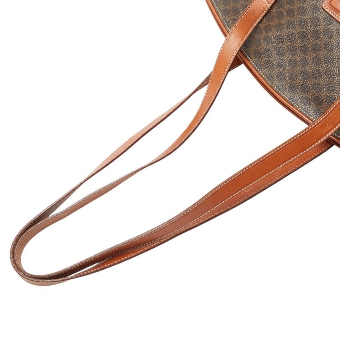 Celine Macadam Shoulder Bag Tote Brown Leather
