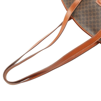 Celine Macadam Shoulder Bag Tote Brown Leather