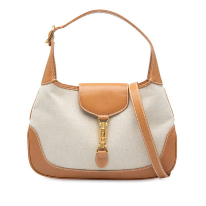 Gucci Jackie Handbag/Shoulder Bag 001 113 1390 Beige/Brown Canvas/Leather
