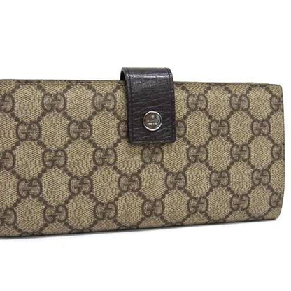 Gucci Gg Supreme 115046 Beige/Brown Leather