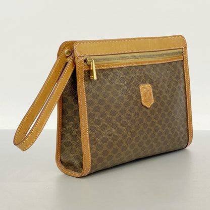 Celine Clutch Bag In Brown Macadam