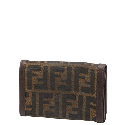 Fendi Zucca Bifold Wallet 31052 Beige Brown Canvas Leather