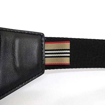 Burberry Body Bag Ec-22942 White Black 8028956 Nylon Leather Burberry Crossbody Belt Waist Pouch