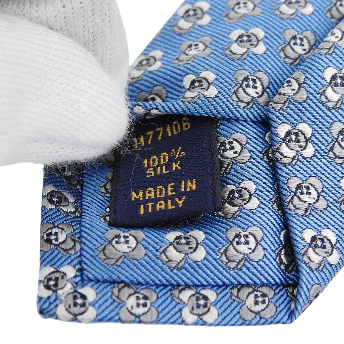 Louis Vuitton 2021 Louis Vuitton Vivienne Lv Logo 100% Silk Tie Blue Made In Italy