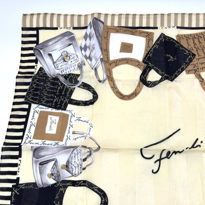 Fendi Logo Handkerchief Scarf Cotton