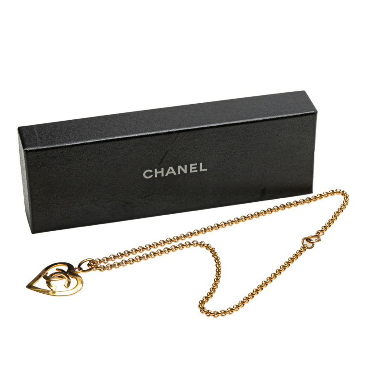 Chanel Heart Motif Coco Mark Chain Pendant Necklace