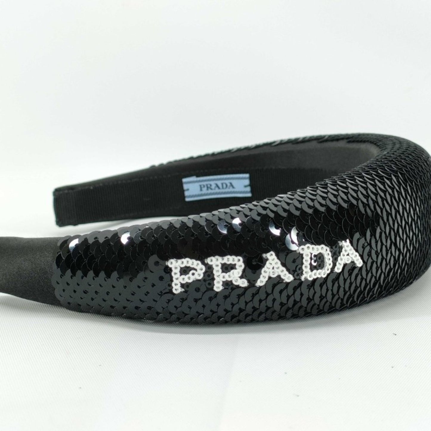 Prada Prada Headband Hair Accessory Black Satin Sequins