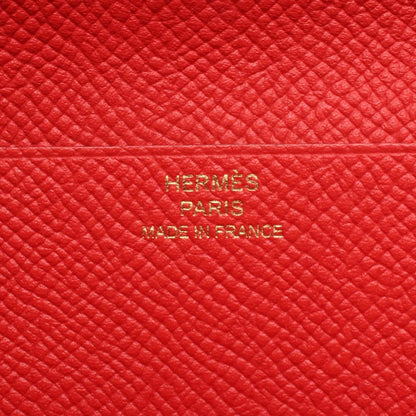 Hermes Herms Bearn Soufflet Bi-Fold Long Wallet In Calfskin Leather (Cowhide) With Epsom Leather
