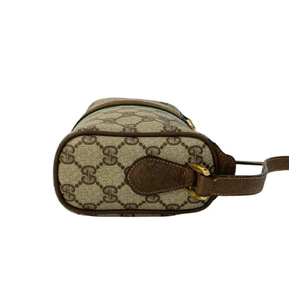 Gucci Old Gucci Vintage Sherry Line Gg Logo Hardware Leather Shoulder Bag Pochette Brown 20090