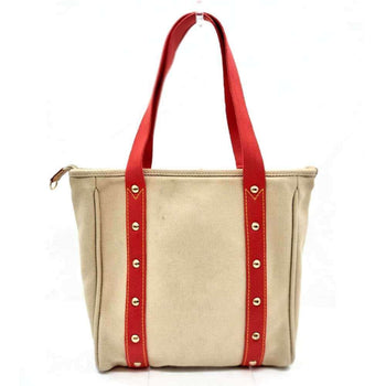 Louis Vuitton Antigua Cabas Mm Beige X Red Studs