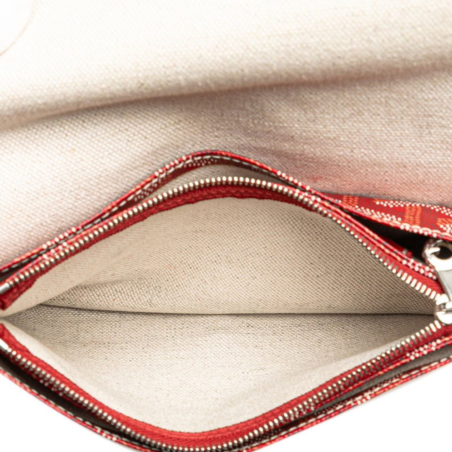 Goyard Plumet Pouch Wallet Red Leather