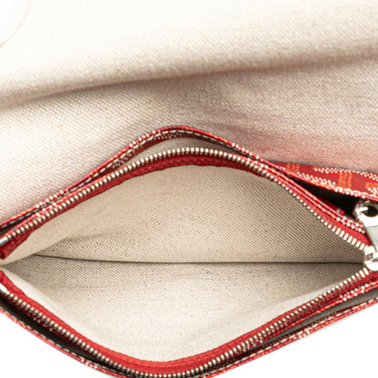 Goyard Plumet Pouch Wallet Red Leather