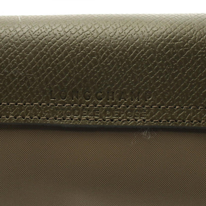 Longchamp Le Pliage Green M Tote Bag Fabric Leather