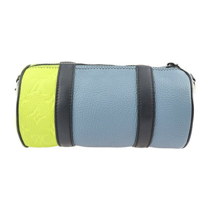 Louis Vuitton Monogram Porochon Shoulder Bag M59927 Taurillon Leather Gray X Yellow White Silver