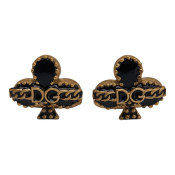 Dolce & Gabbana Dg Logo Clover Chain Motif Cufflinks In Gold