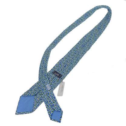 Hermes 5089 Pa 100% Silk All-Over Logo Print Tie