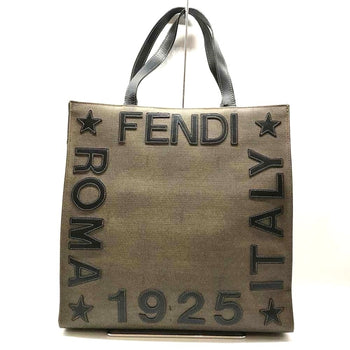 Fendi 1925 Roma Italy Tote Bag Brown Black Leather