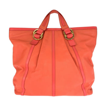 Bvlgari Chandra Pink Gold Hardware Leather Tote Bag