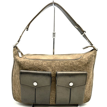 Celine Ce00 22 Handbag Shoulder Bag C Macadam Suede Leather Brown