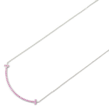 Tiffany & Co. T Smile Small Pink Sapphire Necklace