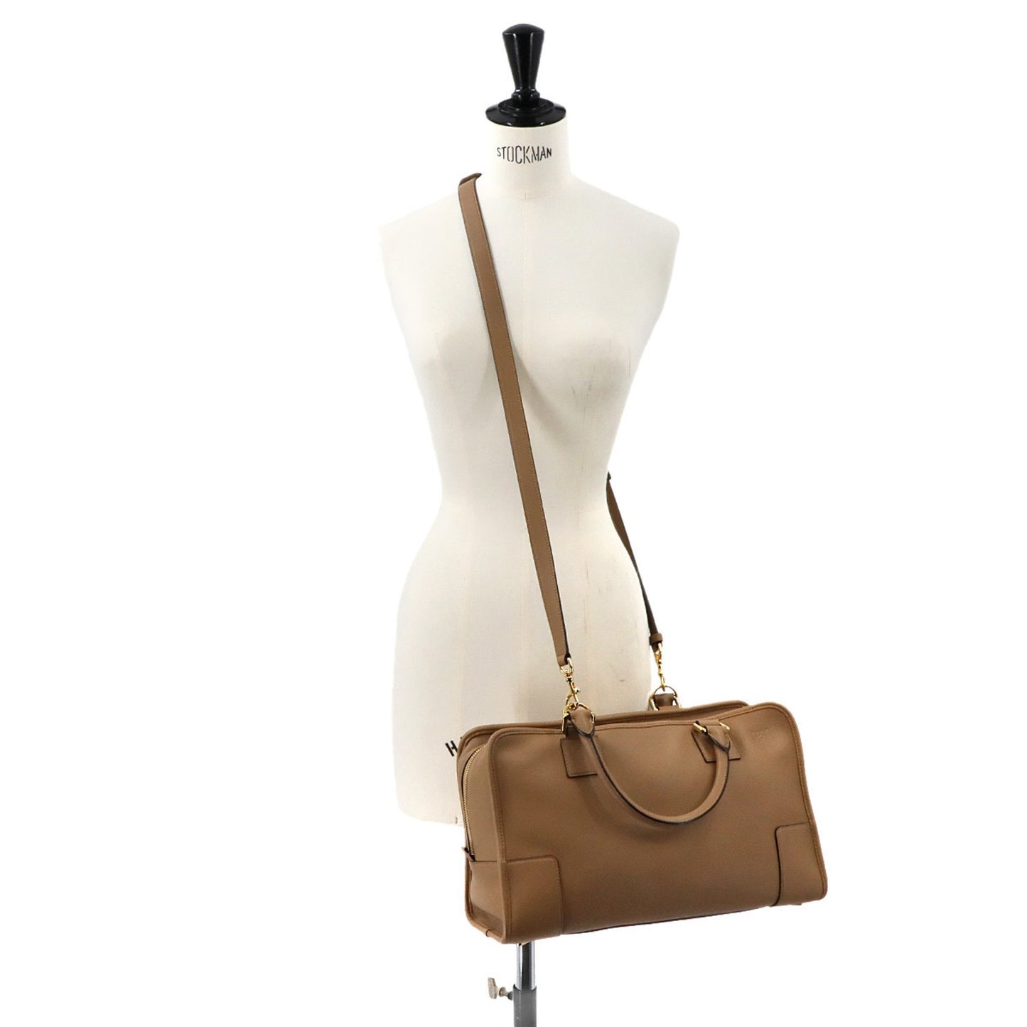 Loewe Amazona 36 2-Way Handbag/Shoulder Bag In Brown Leather