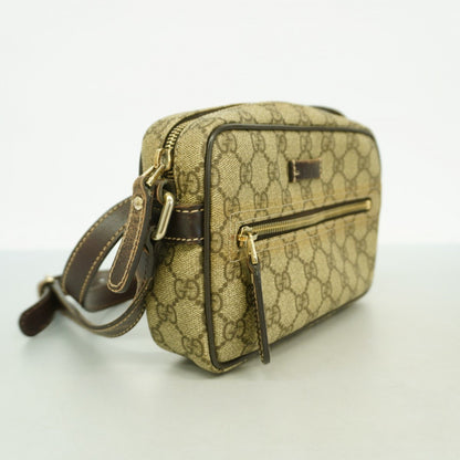 Gucci Gg Supreme Shoulder Bag 201447 Brown Champagne
