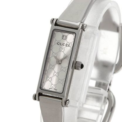 Gucci 1500L Gg Square Face Bangle Watch In Stainless Steel/Ss