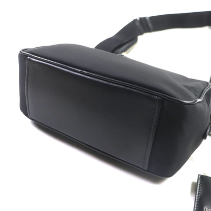 Prada 1Bh197 Triangle Logo Re-Nyion Nylon And Leather Shoulder Bag With Pouch