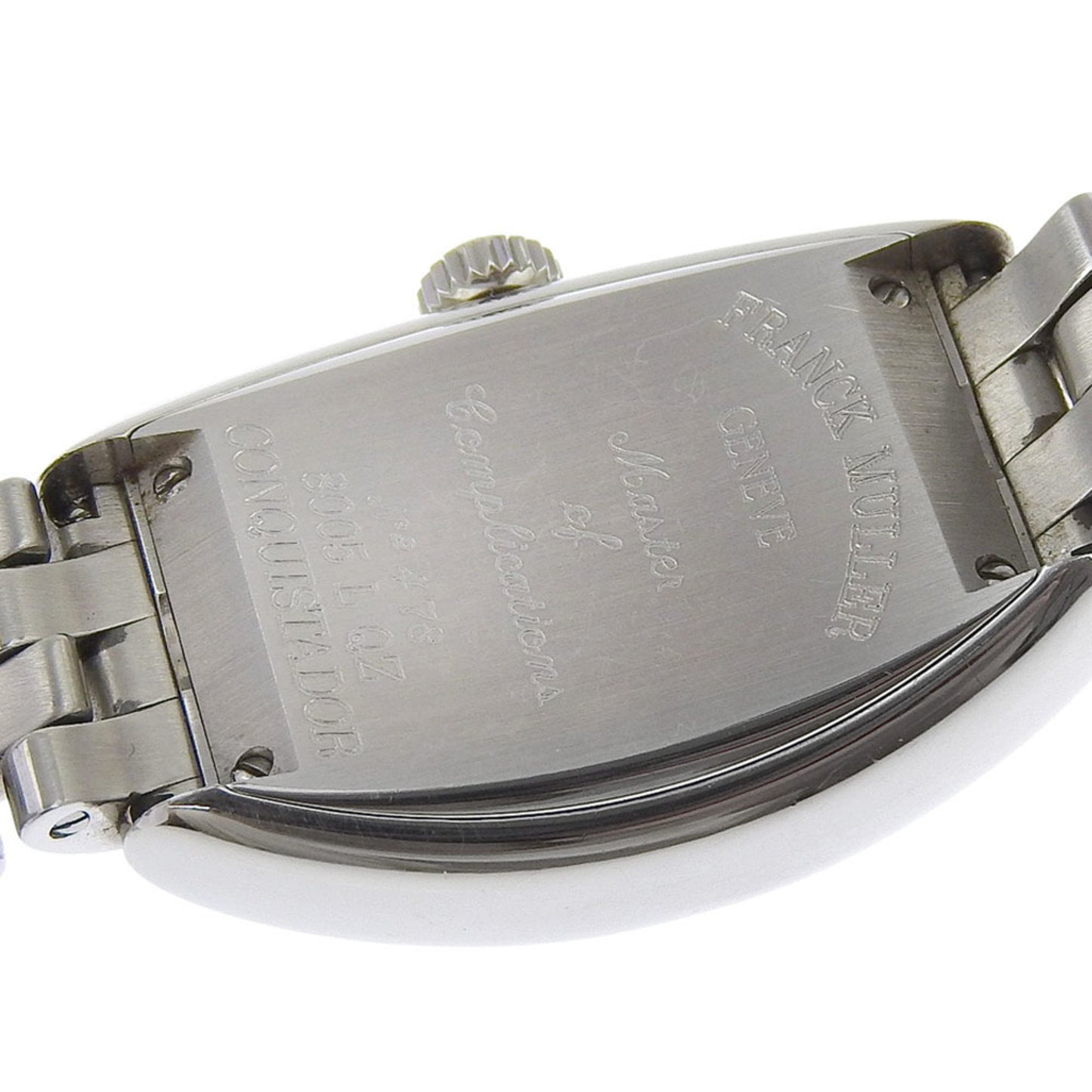 Franck Muller Conquistador Watch 8005L Stainless Steel Quartz Analog Display Silver Dial