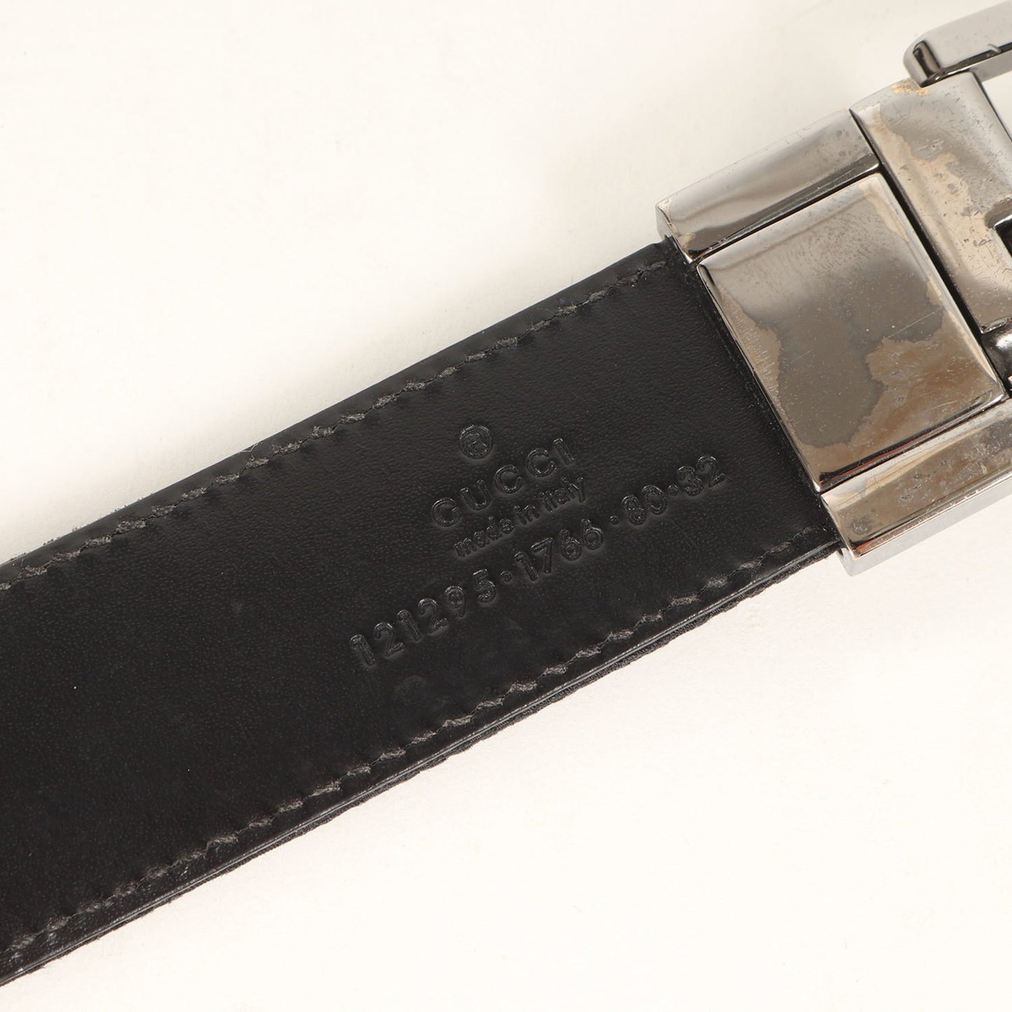 Gucci Reversible Square Buckle Gg Canvas And Leather Belt