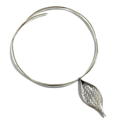 Tiffany Mesh Leaf Pendant Necklace Choker